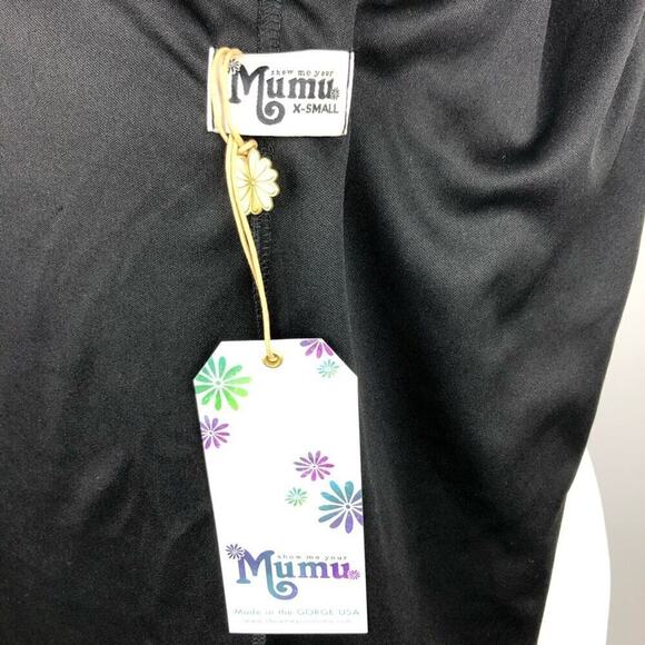 NWT Show Me Your MuMu Friday Black Choker Cut out Dress XS Metallic Black - Picture 12 of 16